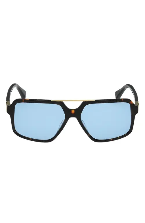 rag & bone rag & bone 56mm Navigator Sunglasses in Milky Classic Tort /Blue in Milky Classic Tort/Blue — Unisex Winter brown Accessories