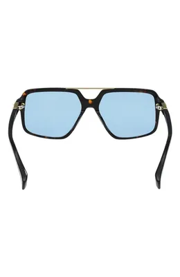 rag & bone rag & bone 56mm Navigator Sunglasses in Milky Classic Tort /Blue in Milky Classic Tort/Blue — Unisex Winter brown Accessories