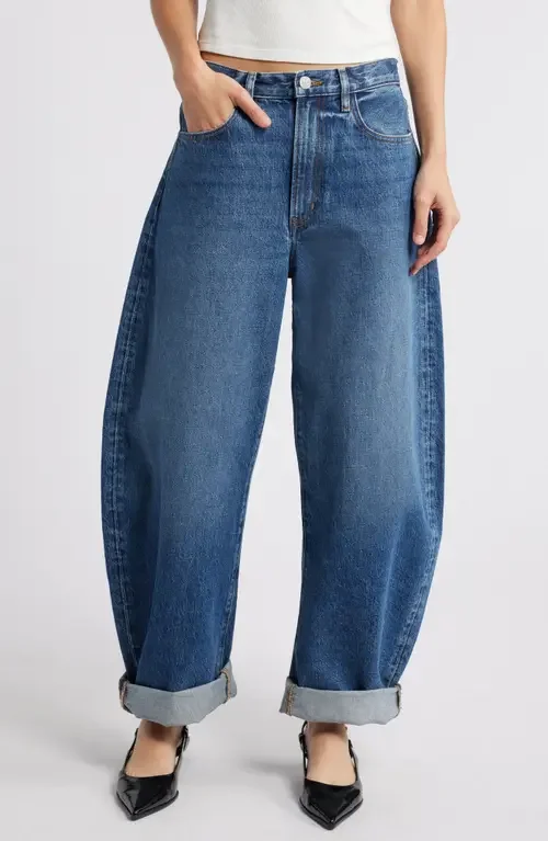 FRAME FRAME Bubble Nonstretch Baggy Jeans in Westbury — Women Summer grey Pants
