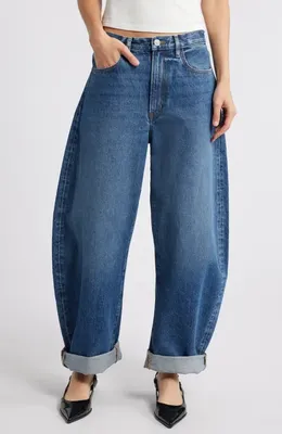 FRAME FRAME Bubble Nonstretch Baggy Jeans in Westbury — Women Summer grey Pants