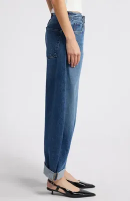 FRAME FRAME Bubble Nonstretch Baggy Jeans in Westbury — Women Summer grey Pants