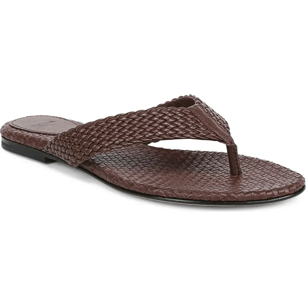Vince Vince Lotus Flip Flop in Molton Brown — Women Autumn brown Shoes