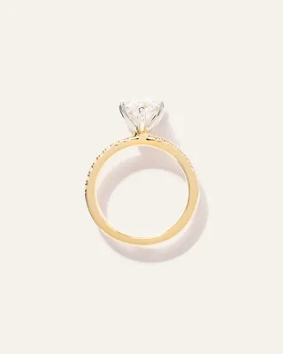 Quince Quince | Women's Lab Grown Diamond Marquise Petite Pave Engagement Ring 3ct in Yellow Gold — Women Spring gold Accessories