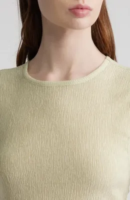FRAME FRAME The Dimensional Mesh Tank in Soft Lime — Women Spring khaki Tops