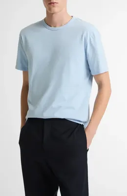 Vince Vince Solid T-Shirt in Washed Rainwater — Men Summer silver Tops