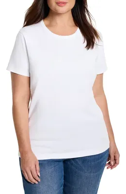 NIC+ZOE NIC+ZOE Perfect Crewneck T-Shirt in Paper White — Women Winter white Tops