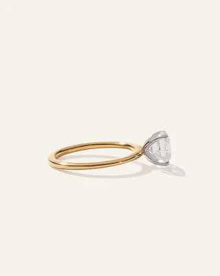 Quince Quince Women's Lab Grown Diamond Round Petite Classic Engagement Ring 1.50ct in Yellow Gold — Women Spring camel Accessories