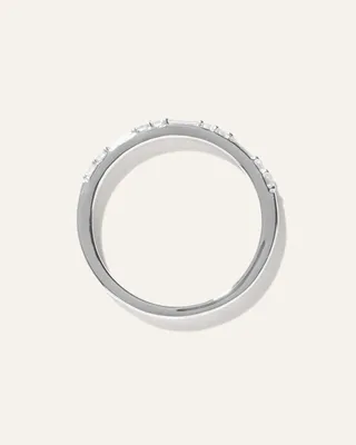 Quince Quince | Women's 14K Gold Lab Grown Diamond Alternating Baguette & Round Band Rings in White Gold — Women Summer white Jewelry