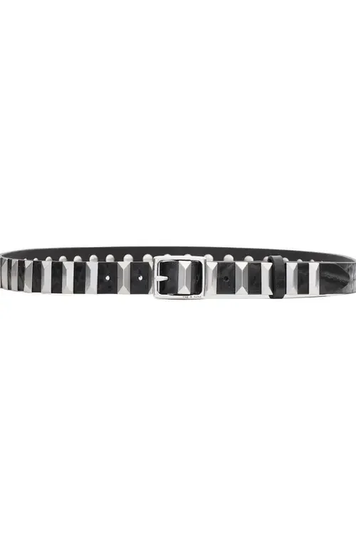 rag & bone rag & bone Baby Boyfriend Stud Leather Belt in Black — Women Winter black Accessories