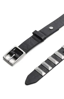 rag & bone rag & bone Baby Boyfriend Stud Leather Belt in Black — Women Winter black Accessories