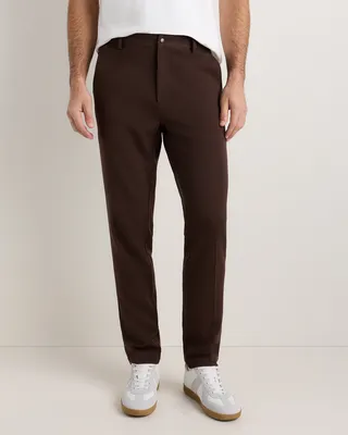 Quince Quince | Men's Ultra-Stretch 24/7 Smart Chinos Athletic Tapered in Coffee Bean Brown — Men Autumn chocolate Trousers & Chinos