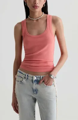 AG AG Ashley Scoop Neck Tank in Orange Spritz — Women Spring coral Tank Tops & Camis