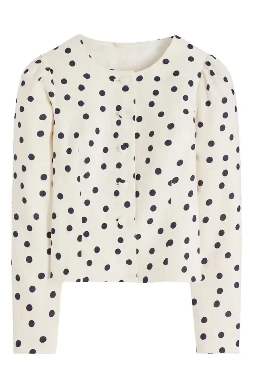 Boden Boden Salisbury Jacket in Ivory/Painted Dot — Women Winter ivory Outerwear
