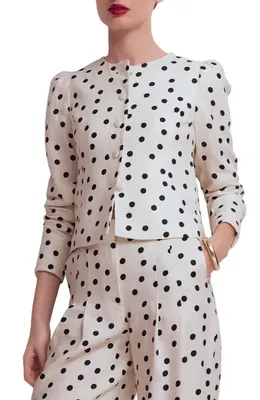 Boden Boden Salisbury Jacket in Ivory/Painted Dot — Women Winter ivory Outerwear