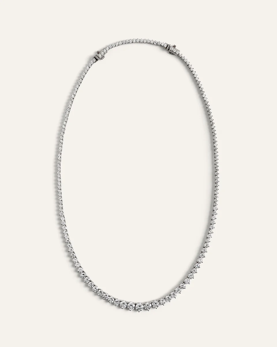 Quince Quince | Women's 14K Gold Lab Grown Diamond Graduated Tennis Necklace in White Gold — Women Summer white Accessories