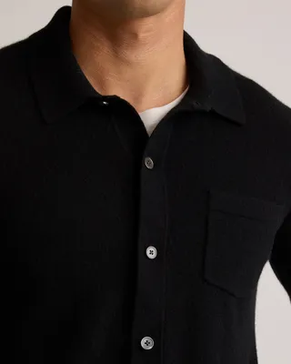 Quince Quince | Men's Mongolian Cashmere Button Down Sweater in Black — Men Winter black Sweaters & Knits