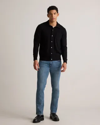 Quince Quince | Men's Mongolian Cashmere Button Down Sweater in Black — Men Winter black Sweaters & Knits