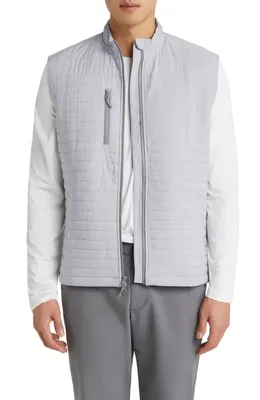 johnnie-O johnnie-O Crosswind Quilted Performance Vest in Seal — Men Winter silver Outerwear