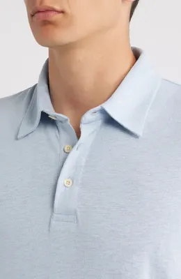 AG AG Bryce Stretch Cotton Polo in Fresh Blue — Men Summer white Tops