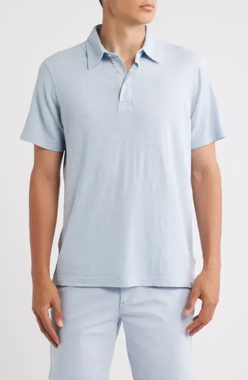 AG AG Bryce Stretch Cotton Polo in Fresh Blue — Men Summer white Tops