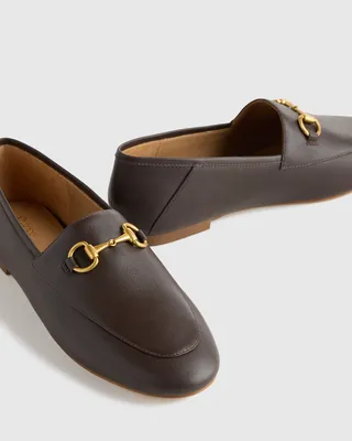 Quince Quince | Women's Italian Leather Horsebit Loafer in Coffee Bean — Women Autumn chocolate Accessories