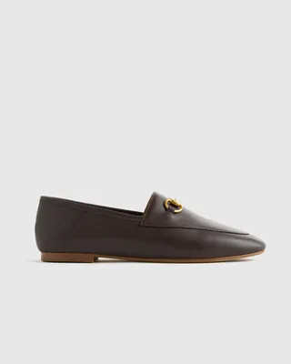 Quince Quince | Women's Italian Leather Horsebit Loafer in Coffee Bean — Women Autumn chocolate Accessories