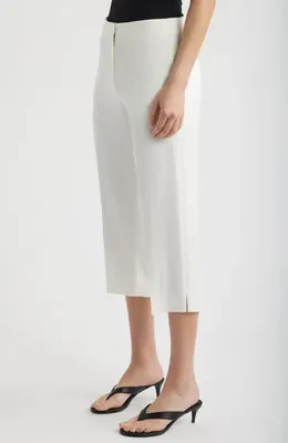 Theory Theory Slit Capri Pants in Ivory — Women Winter white Trousers & Chinos