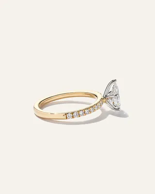 Quince Quince | Women's Lab Grown Diamond Pear Petite Pave Engagement Ring 1ct in Yellow Gold — Women Spring yellow Accessories