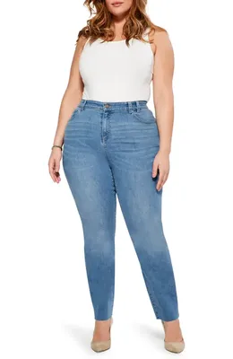 NIC+ZOE NIC+ZOE Ankle Straight Leg Jeans in Horizon — Women Summer blue Pants