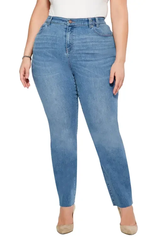 NIC+ZOE NIC+ZOE Ankle Straight Leg Jeans in Horizon — Women Summer blue Pants