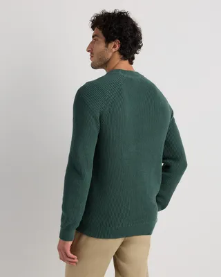 Quince Quince | Men's Ribbed Crewneck Sweater in Big Sur Green — Men Summer teal Sweaters & Knits