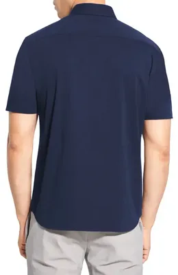 Theory Theory Irving Short Sleeve Button-Up Shirt in Eclipse — Men Winter navy Tops