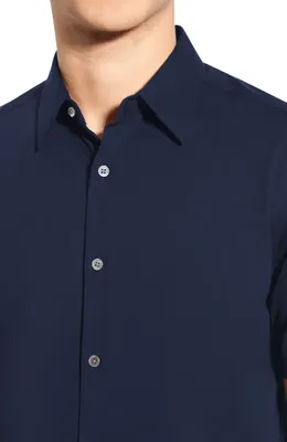Theory Theory Irving Short Sleeve Button-Up Shirt in Eclipse — Men Winter navy Tops