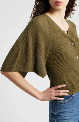 FRAME FRAME The Flounce Sweater in Military Green — Women Autumn black Sweaters & Knits