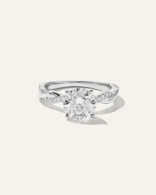 Quince Quince Women's Lab Grown Diamond Round Twisted Engagement Ring 2ct in Platinum — Women Summer white Accessories