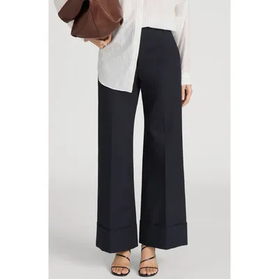 FRAME FRAME The Slim Fit Palazzo Pants in Navy — Women Winter navy Trousers & Chinos