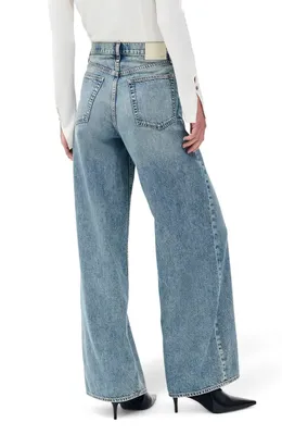 rag & bone rag & bone Featherweight Sofie High Waist Wide Leg Jeans in Theo — Women Summer grey Pants