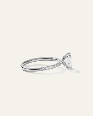 Quince Quince Women's Lab Grown Diamond Emerald Petite Pave Engagement Ring 1ct in White Gold — Women Summer white Accessories