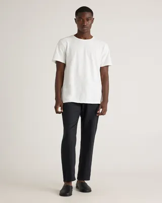 Quince Quince | Men's 100% European Linen Drawstring Beach Pants in Black in Black — Men Winter Pants