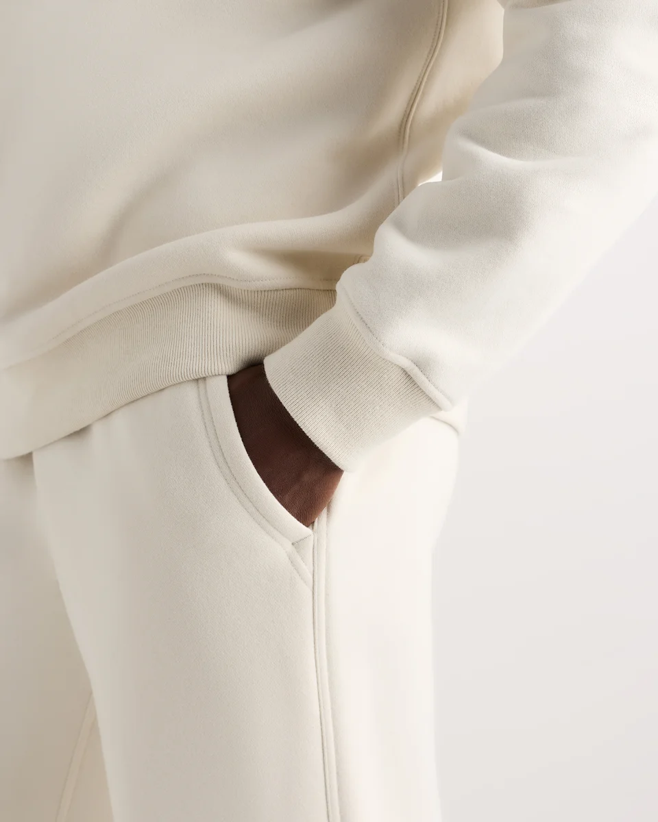 Quince Quince | Men's Everyday Fleece Quarter-Zip Sweatshirt in Linen White — Men Spring white Activewear