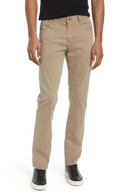 AG AG Everett Stretch Sateen Slim Straight Pants in Stone Barrack — Men Autumn tan Pants