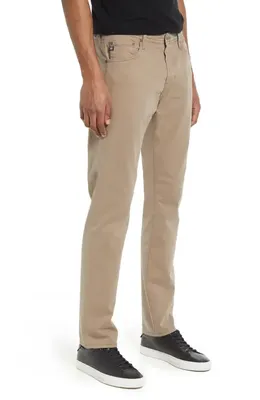 AG AG Everett Stretch Sateen Slim Straight Pants in Stone Barrack — Men Autumn tan Pants