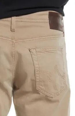 AG AG Everett Stretch Sateen Slim Straight Pants in Stone Barrack — Men Autumn tan Pants