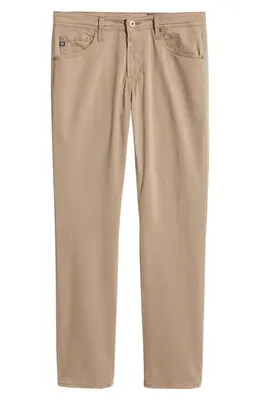 AG AG Everett Stretch Sateen Slim Straight Pants in Stone Barrack — Men Autumn tan Pants