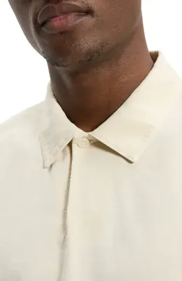 Theory Theory One Button Polo in Tinted Seashell — Men Spring white Polos