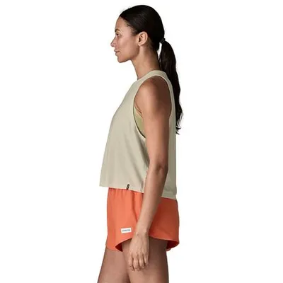 Patagonia Patagonia Capilene Cool Trail Cropped Tank Top in Dyno White — Unisex Spring white Tank Tops & Camis