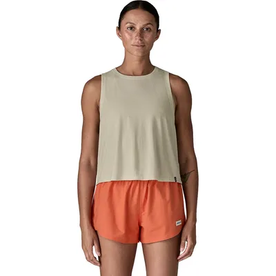 Patagonia Patagonia Capilene Cool Trail Cropped Tank Top in Dyno White — Unisex Spring white Tank Tops & Camis