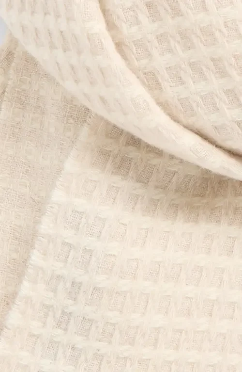 rag & bone rag & bone Joni Recycled Wool Blend Waffle Scarf in Oatmeal — Women Autumn ivory Accessories