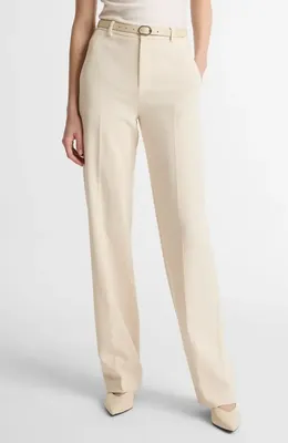 Vince Vince Elsa High Rise Straight Leg Trousers in Ecru — Women Spring beige Pants