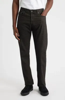 AG AG Everett Slim Straight Leg Pants in Textured Houndstooth Black — Men Winter black Pants